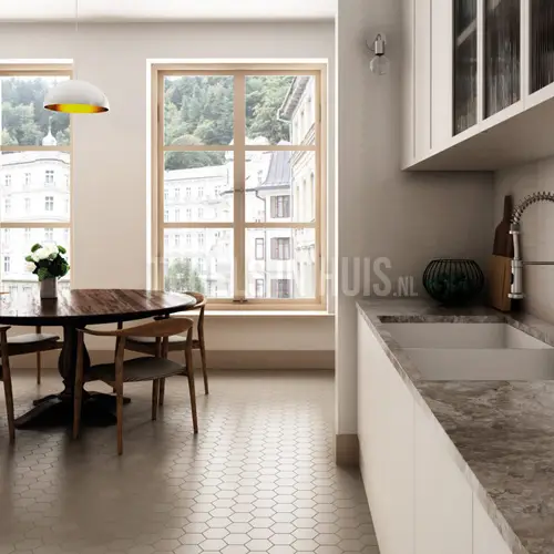 Shop Nu Vloertegel – Wandtegel Hexagon 11,6×10,1 mat beige R9