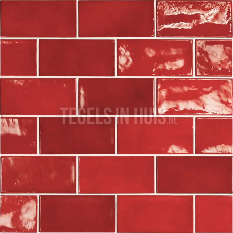 Tijdelijk Beschikbaar Handvorm wandtegel 6,5×13 rood soft glans