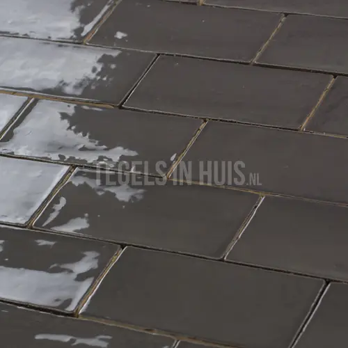 Tijdelijk Beschikbaar Equipe wandtegel Masia donker grijs oscuro glans 7,5x15cm – Langwerpige witjes – 20714