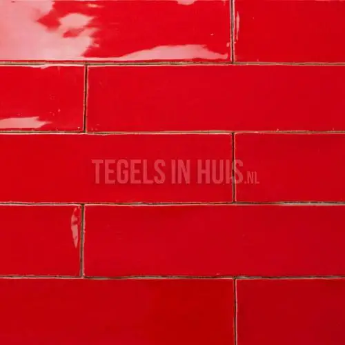 Lage Kosten Equipe wandtegel Masia rood glans 7,5x30cm – Langwerpige witjes – 21329