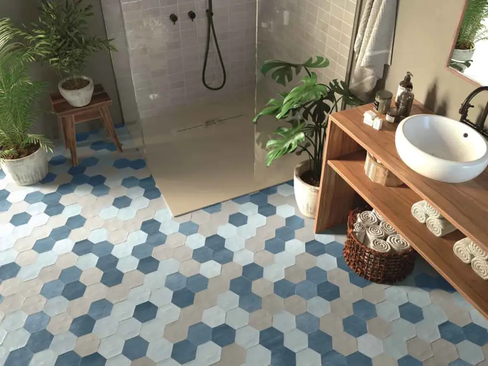 Hexa Off Blue - Mat Populair