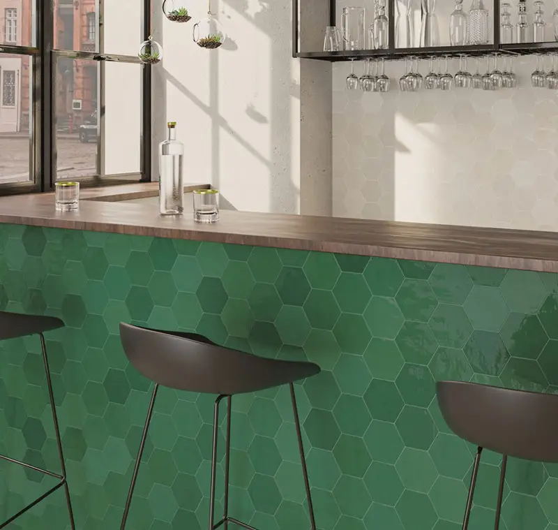 Zellige Hexa Emerald - Glossy Beste Prijs