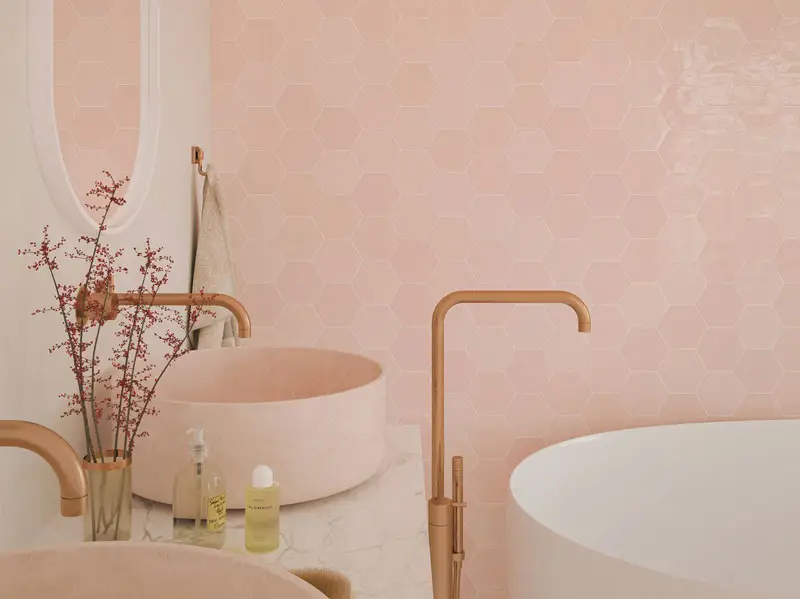 Zellige Hexa Pink - Glossy Voordeelprijs