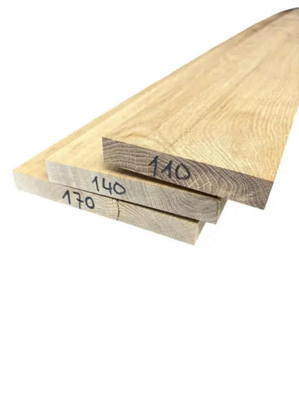 Eiken planken, 20mm, 300cm, vallend breed Laatste Versie