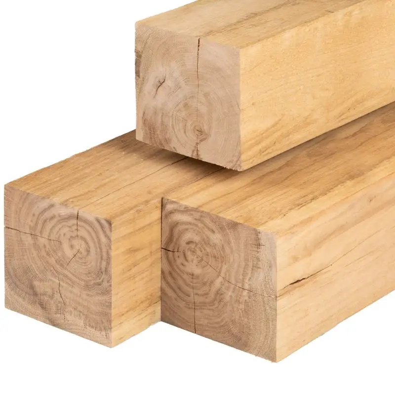 Eiken palen 100x100mm fijn gezaagd Op = Op