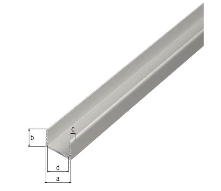Veilige Betaling Aluminium U-profiel zelfklemmend, zilver geanodiseerd