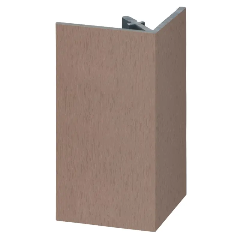 Dagaanbieding Uitw. rechthoekprofiel Keralit 46x46mm – Bruingrijs – 400cm
