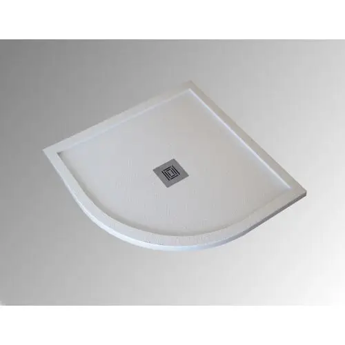 Op = Op Composiet Light douchebak kwartrond Chicago met rand 80x80cm wit