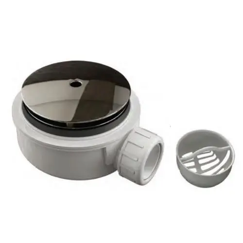 Plat douchebak sifon Domo met zeefje en afdekplaat, inbouwhoogte 55mm Meest Verkocht