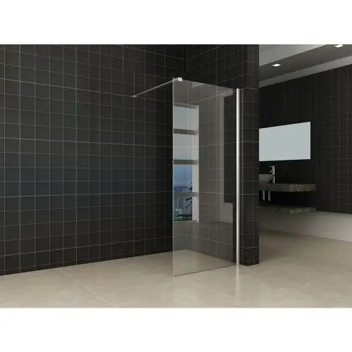 Vaste douchewand Luna 40x200cm Transparantglas Chroom Gratis Retour