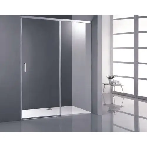 Op = Op Schuifdeur 65cm met vast deel 55cm Cosmo - 6 mm - Helder Glas Chroom