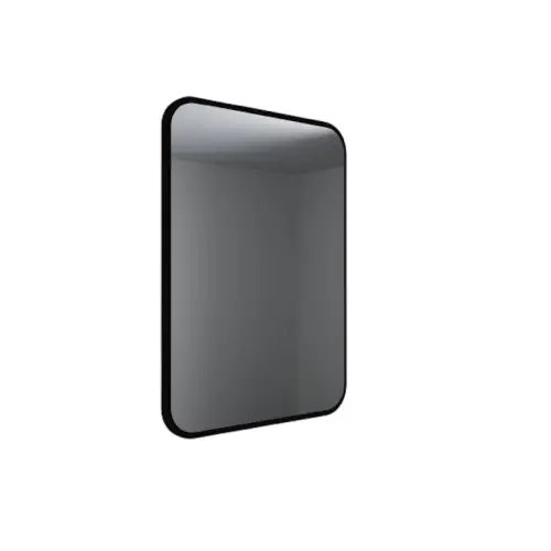 Snelle Levering Design badkamer spiegel Apple mat zwart 60x80cm