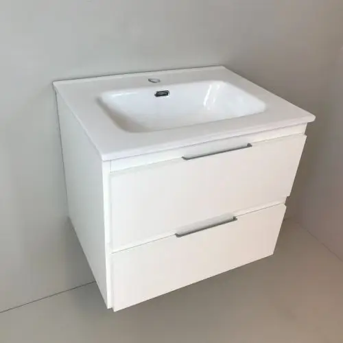 Lage Prijs Badmeubel Blanco 60cm, wit mat met keramische wastafel
