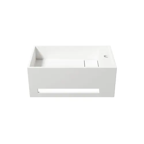 Solid Surface wastafel Luna met handoekhouder 50x30x20cm (lxdxh) Betaalbaar
