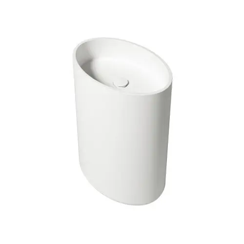 Vrijstaand Solid Surface wastafel Elipse 60x42x85cm (lxdxh) - zonder kraangat Koopje
