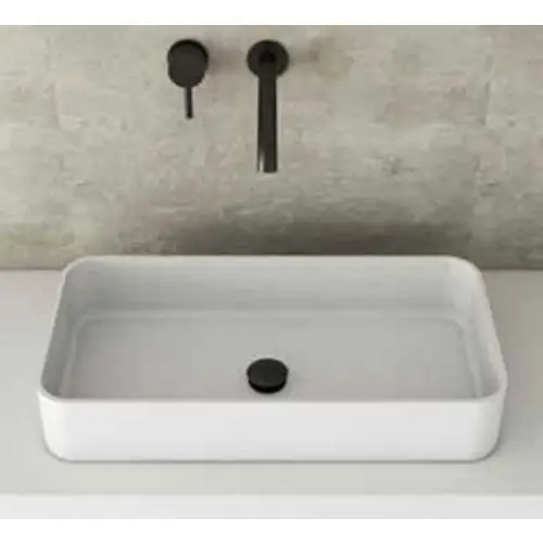 Solid Surface opbouw waskom Toledo 60x30cm mat wit Gereduceerde Prijs