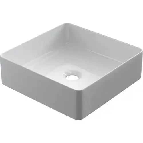 Seizoensaanbieding Keramische vierkante opbouw waskom Square 36x36cm wit
