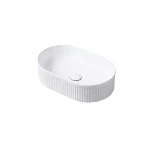 Hoge Kwaliteit Keramische ovale opbouw waskom Corinto 49,5x31cm wit