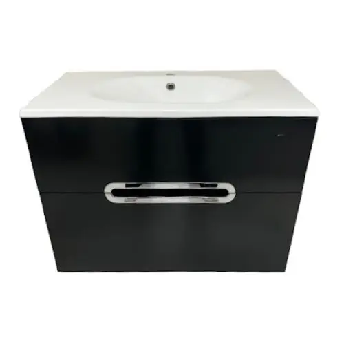 Badmeubel Play 80cm Zwart met Keramische wastafel Hete Deal