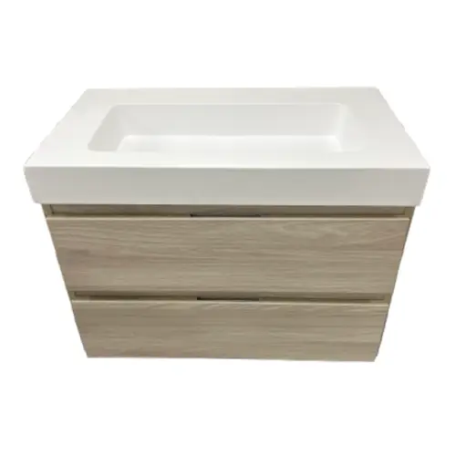 Direct Verzonden Badmeubel Life 80cm Ceniza met Composiet wastafel Wit RAL9003
