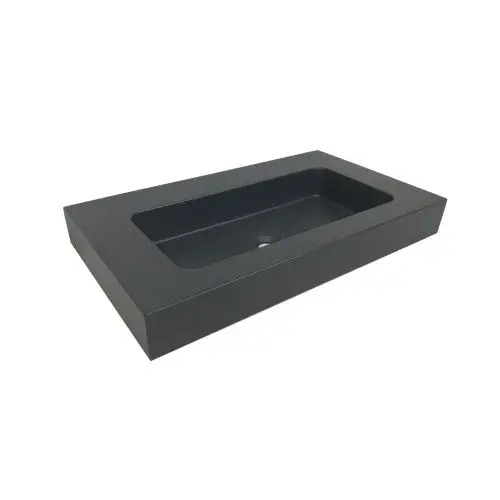 Composiet wastafel Cuadro 85x46 cm Egaal Zwart Ral9005 Flitsaanbieding
