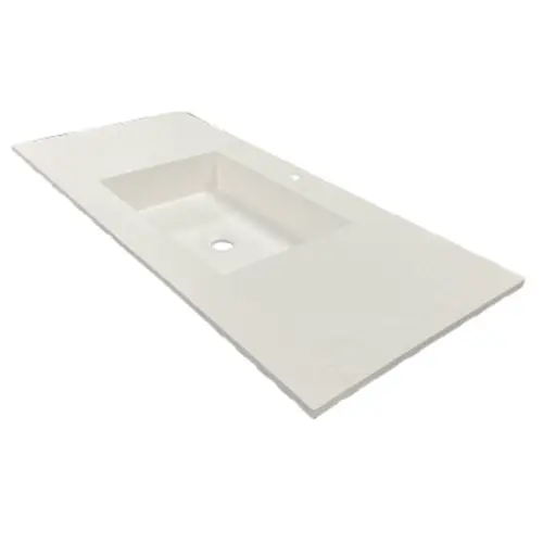 Shop Nu Composiet wastafel Solid 107x46cm Leisteen Wit RAL9003