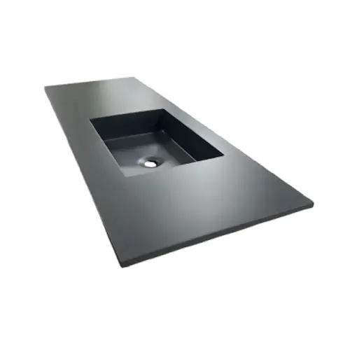 Favoriet Composiet wastafel Solid 131x46cm Egaal Antraciet RAL7024