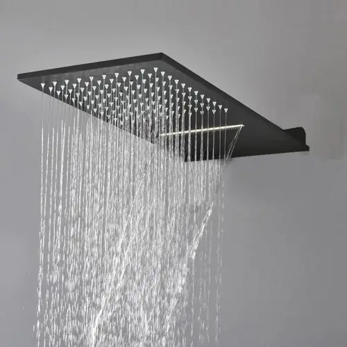 Direct Beschikbaar Inbouw hoofddouche Edison 52x22cm mat zwart