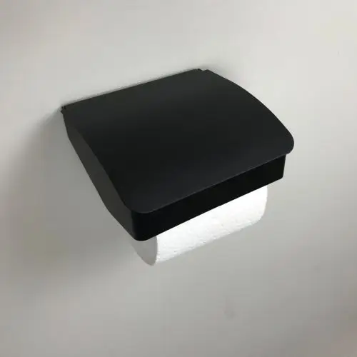 Must-Have Toiletrolhouder Cube zwart met klep