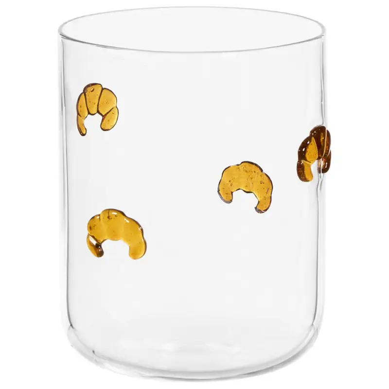 Weekendaanbieding Waterglas Croissant 3D Transparant/Bruin 430ml