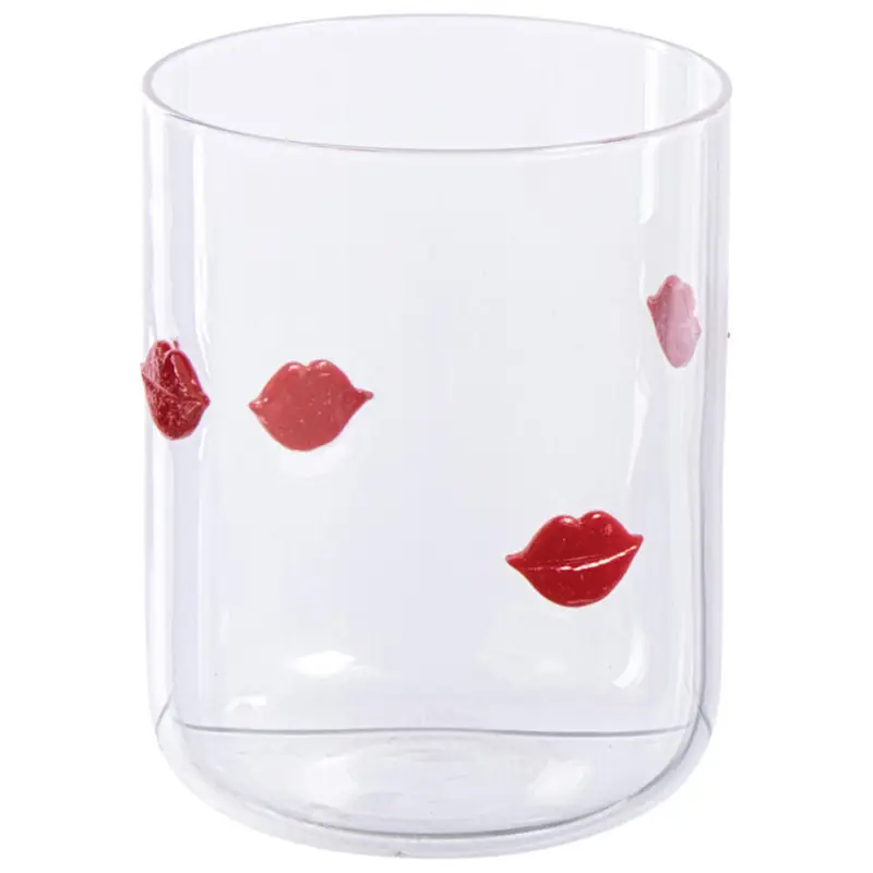 Hoge Kwaliteit Waterglas Met Lippen Rood 440ml