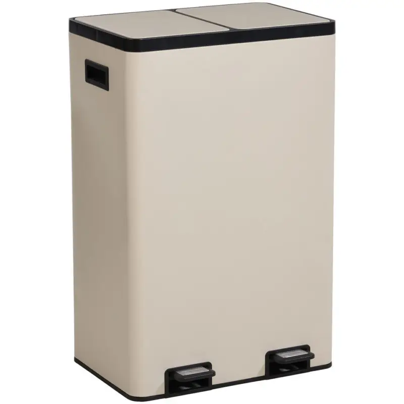 Pedaalemmer Duo 60 Liter Beige Merkproduct