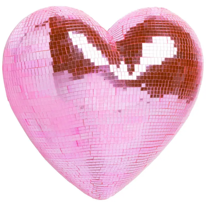 Dagaanbieding Wanddecoratie Disco Hart Roze