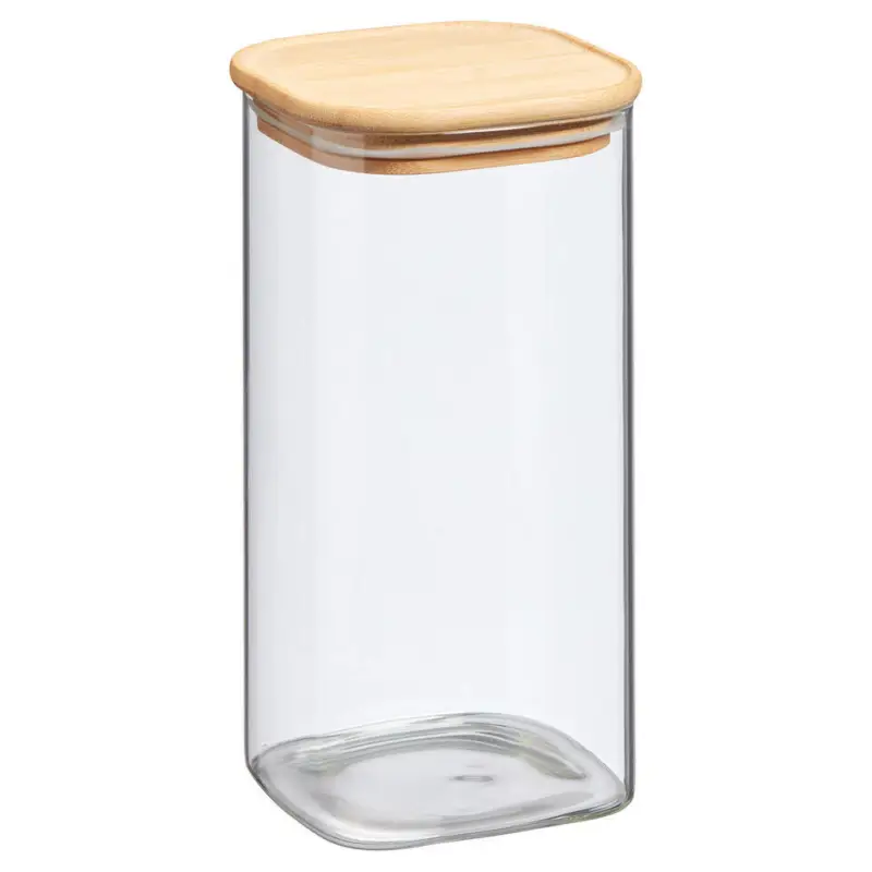 Voorraadpot Bamboe Square Transparant - 21,5 Cm Gereduceerde Prijs