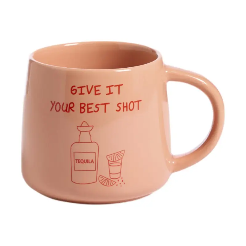 Mok Met Oor Give It Your Best Shot Peach 400m Seizoensaanbieding