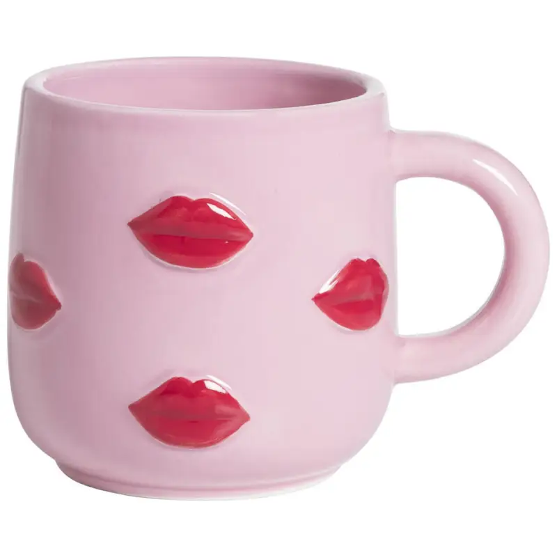 Mok Met Oor Lippen Roze 350ml Laatste Kans