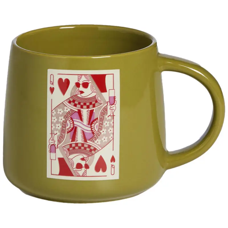 Rechtstreeks Van De Fabrikant Mok Met Oor Queen Of Hearts Groen 400ml