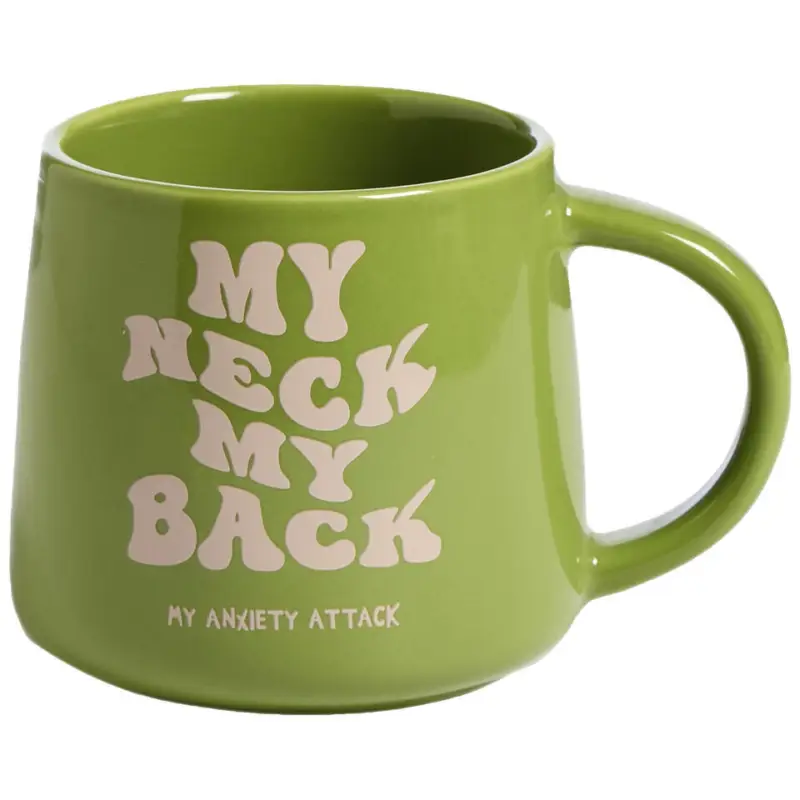Dagaanbieding Mok Met Oor My Neck My Back Groen 400ml