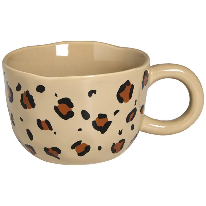 Mok Met Oor Panter Beige 240ml Lage Kosten