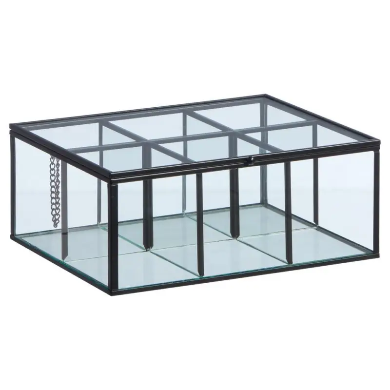 Aanbieding Theedoos Glas Zwart