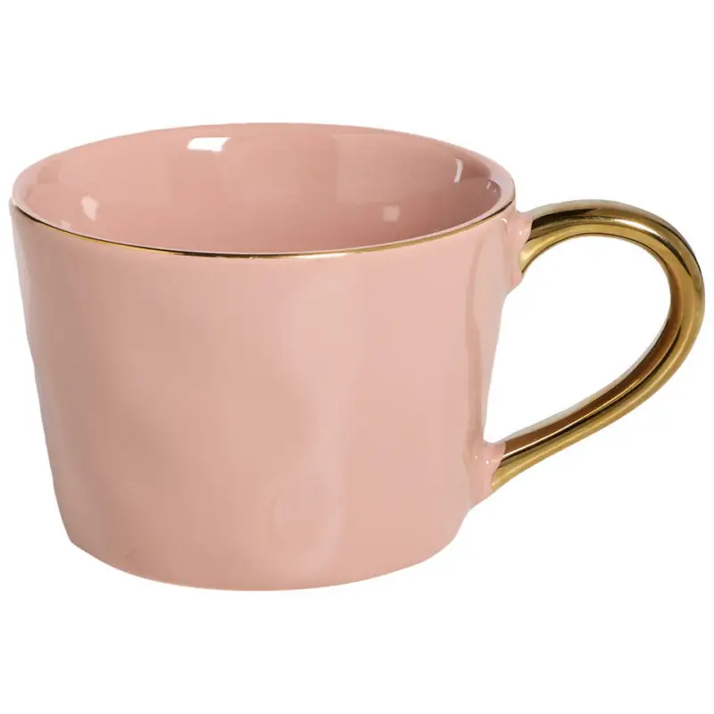 Mok Met Oor Gouden Oor Roze 310ml Exclusieve Aanbieding