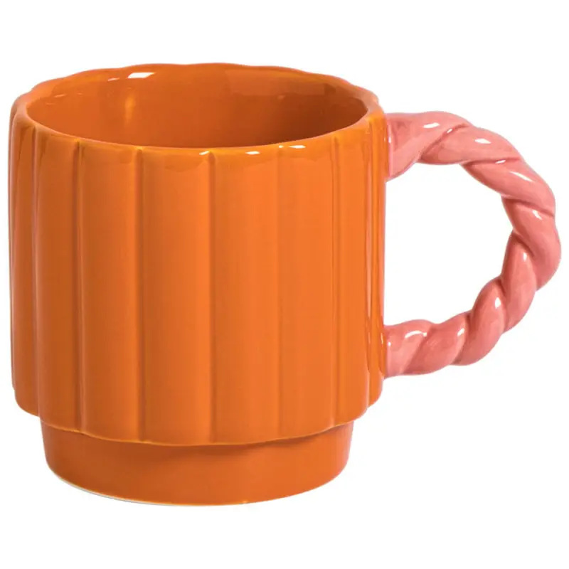 Mok Met Oor Dolly Oranje/Roze 280ml Lage Prijs
