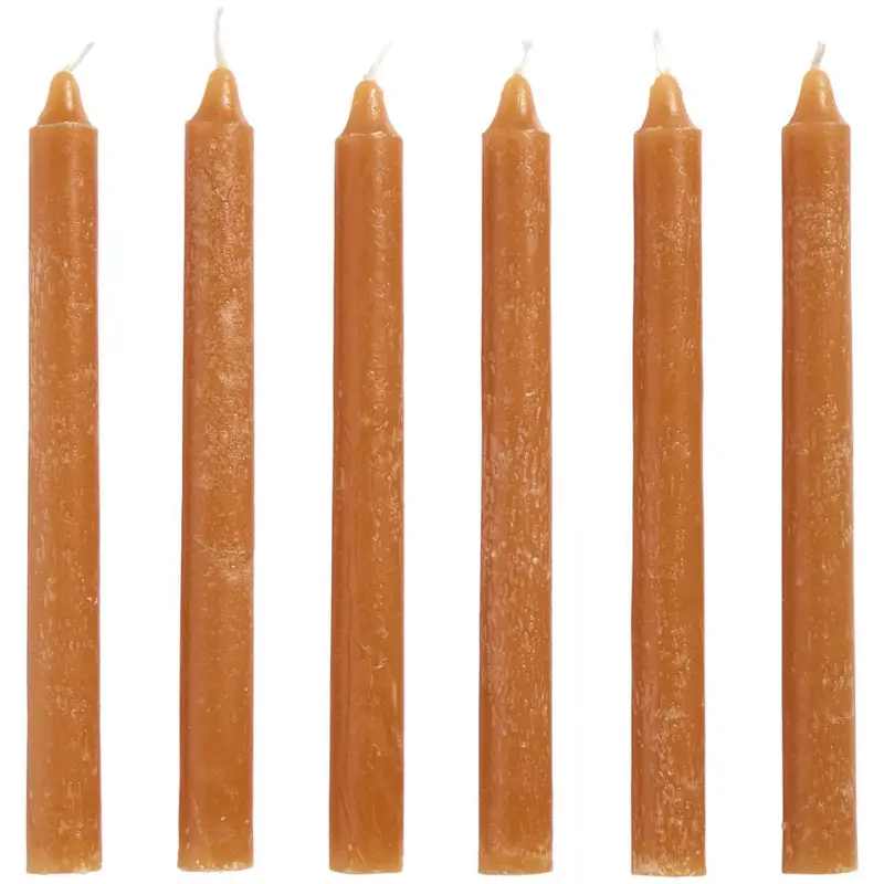 Aanbieding Dinerkaarsen Oranje - 6 Stuks