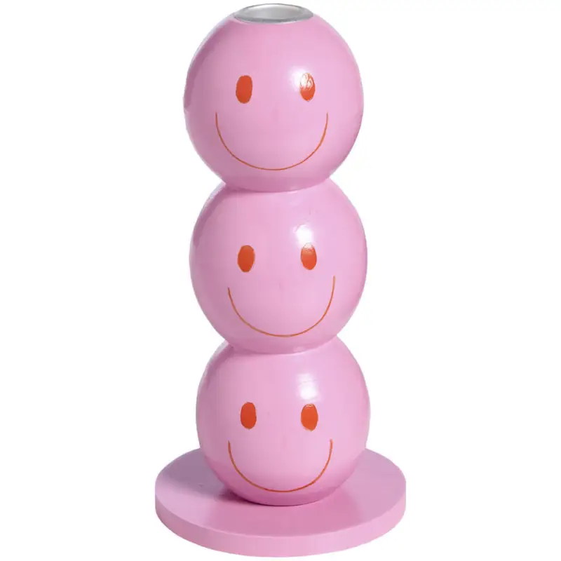 Kandelaar Smiley Roze Premium
