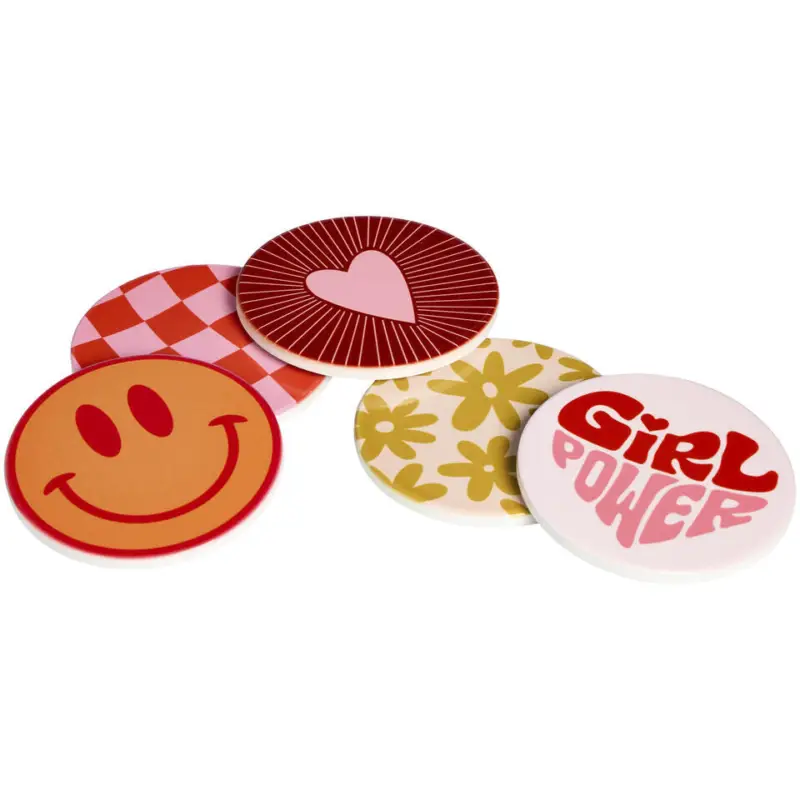 Voordeelprijs Onderzetters Funky Multicolor - 5 Stuks