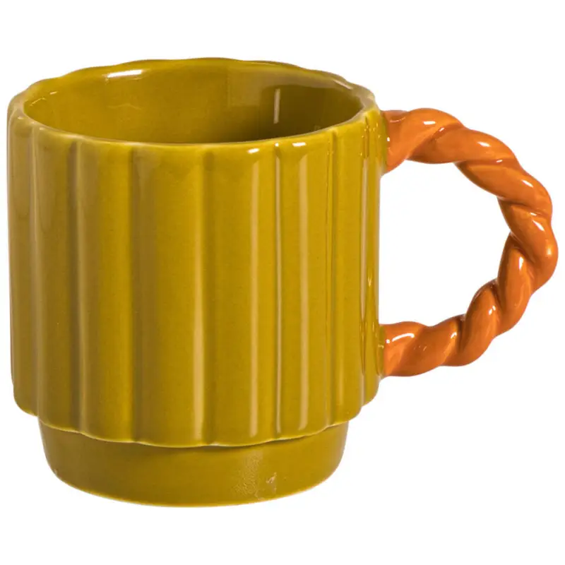 Mok Met Oor Dolly Groen/Oranje 280ml Speciale Aanbieding