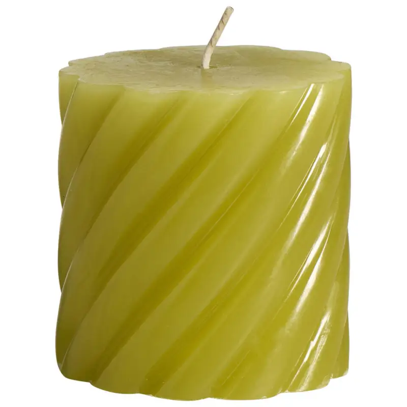Actieprijs Stompkaars Swirl Groen 7,5 cm 7 cm