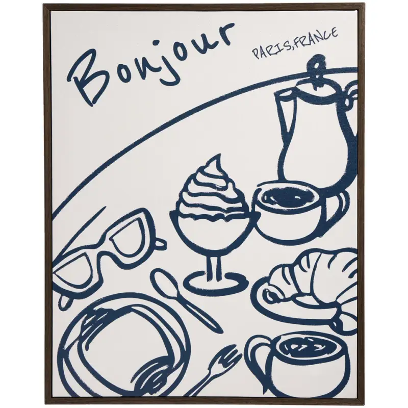 Canvas Schilderij Bonjour Parijs 50x40 cm Weekendaanbieding