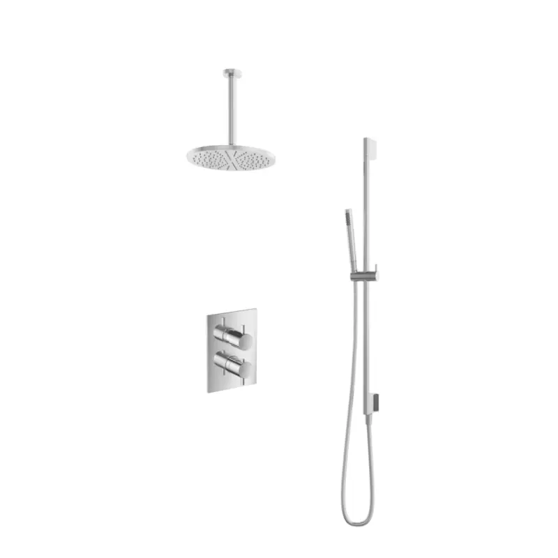 Aanbieding IBS 2-weg-omstel 30cm plafondbuis 25cm hoofddouche glijstang IBS2ACR347
