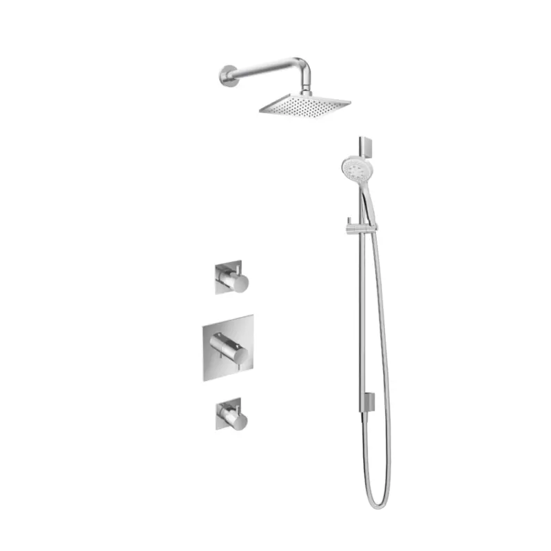 Korting IBS 2 stopkranen 3s. handdouche 20cm hoofddouche Vierkant glijstang
